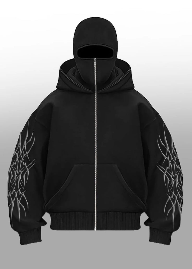 Oversize Double Zip Balaclava Hoodie