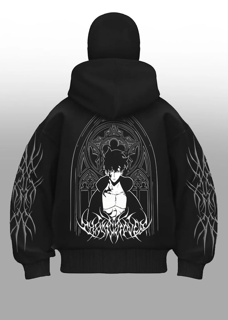 Oversize Double Zip Balaclava Hoodie